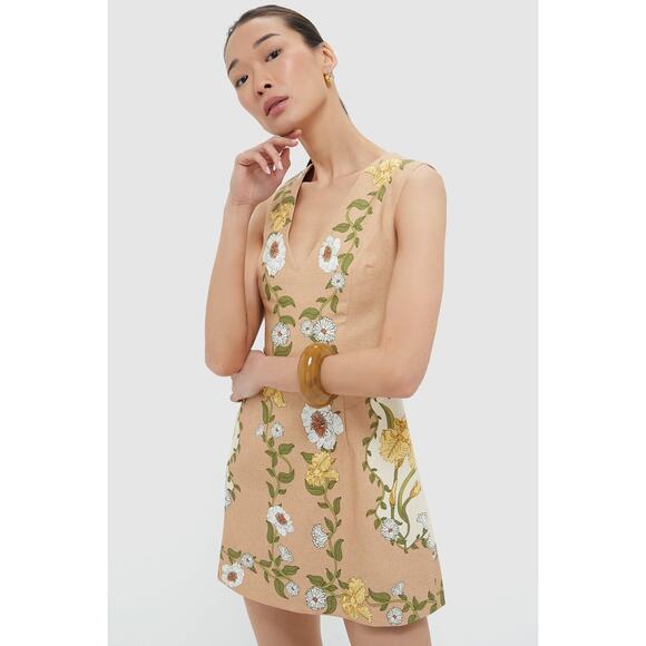 CLEA Verona Floral Rivera Mini Dress NWT L Tuckernuck $520 Retail - Picture 1 of 7